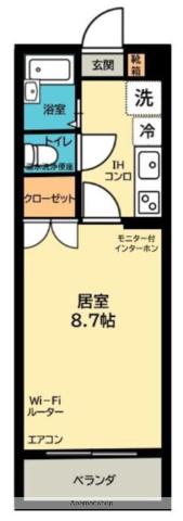 鴨池富山ビル弐番館(1K/3階)の間取り写真