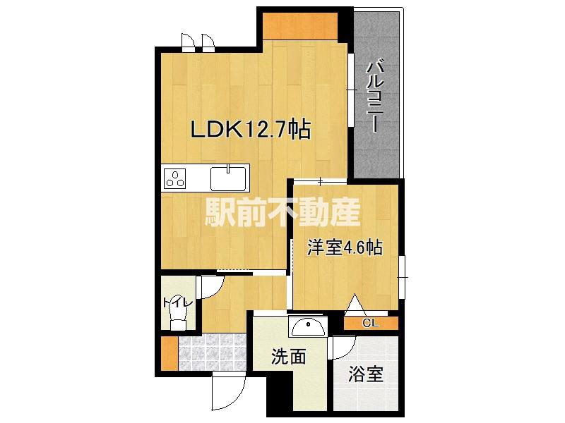 西新ステラレジデンス(1LDK/2階)の間取り写真