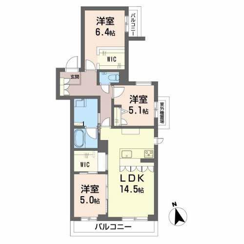 SHAMAISON EST MA-MA II(3LDK/3階)の間取り写真