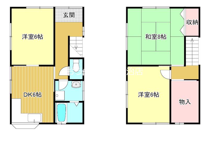愛媛県今治市 2階建 築26年(3SDK/1階)の間取り写真