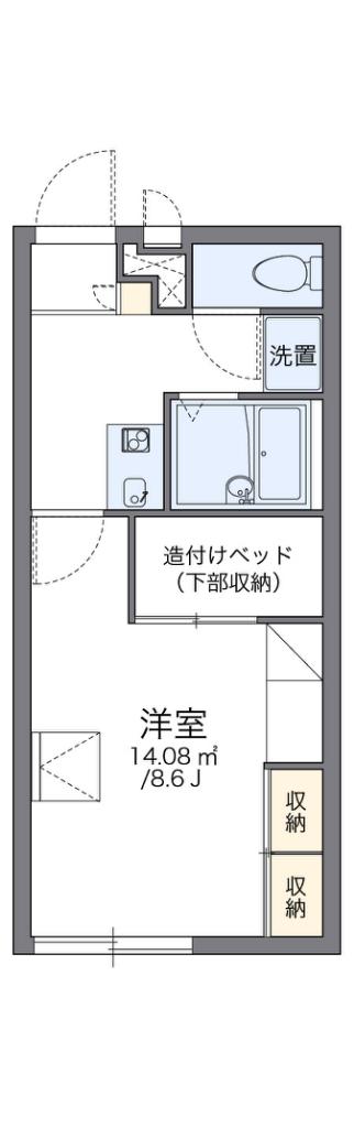 レオパレス双葉(1K/1階)の間取り写真
