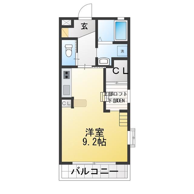 ルネス桜暮I番館(ワンルーム/2階)の間取り写真