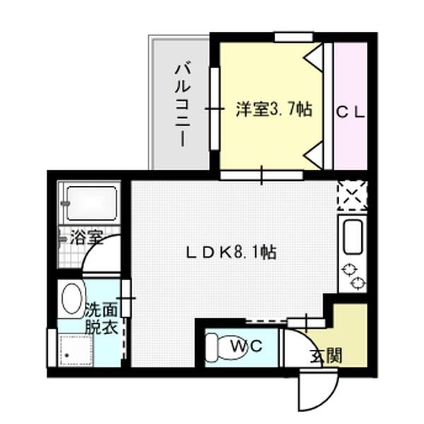LA PACE 博多南(1LDK/3階)の間取り写真