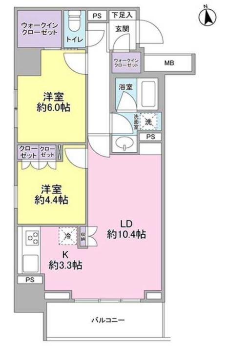 スタイリオ品川中延(2LDK/3階)の間取り写真