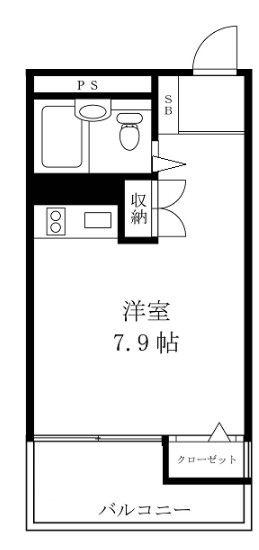 藤和八丁堀コープIII(ワンルーム/3階)の間取り写真