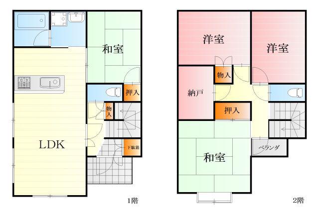 ブルーレース松田(4LDK/1階)の間取り写真
