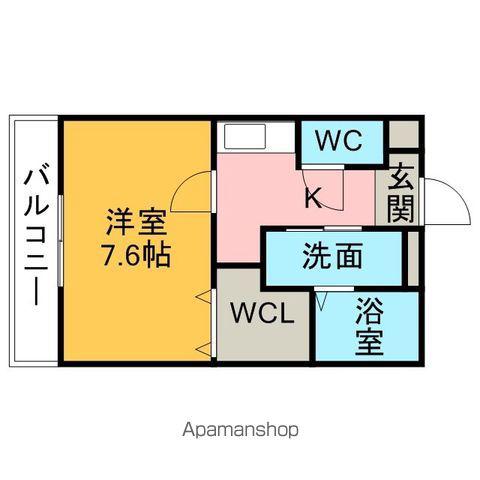 アンプルールリーブルAYPOS(1K/1階)の間取り写真