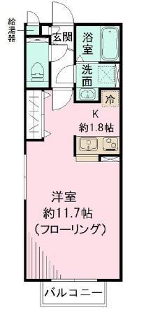 リバーサイドMINE(ワンルーム/2階)の間取り写真