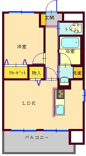 コスモタワー(1LDK/5階)の間取り写真