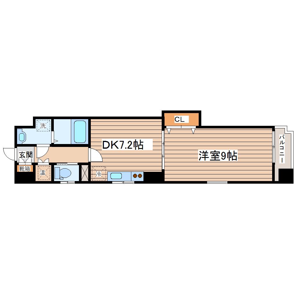 プライムアーバン仙台北目町(1LDK/10階)の間取り写真