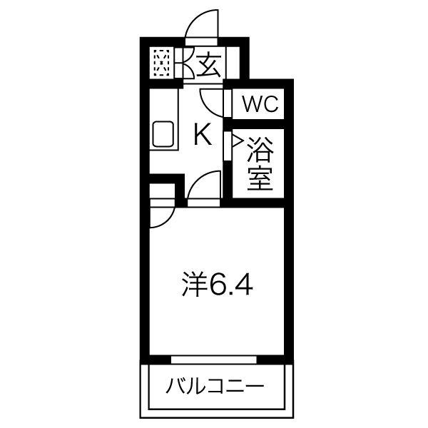 シャンブル塩原(1K/1階)の間取り写真