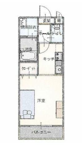 ベスト京町マンション(1K/2階)の間取り写真