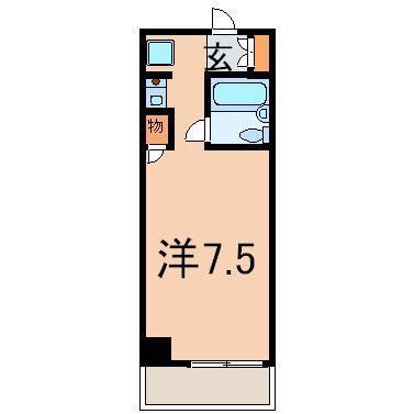 エトワール福島第2(1K/6階)の間取り写真