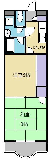 庄子ビル(2K/2階)の間取り写真