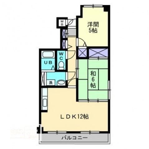 スカール上之町(2LDK/5階)の間取り写真