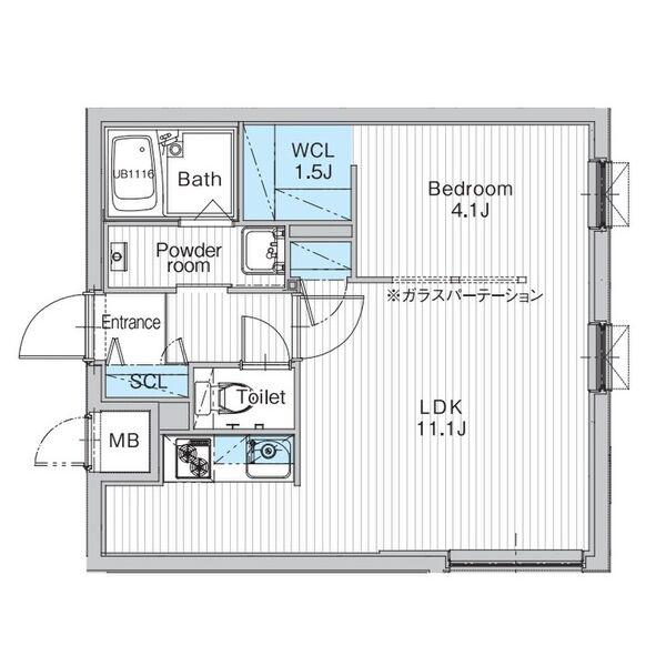 JANUS RESIDENCES南郷HILLS(1LDK/1階)の間取り写真