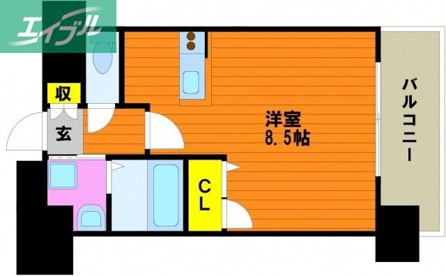 GREENTRAILPARK NISHIGAWA(1K/5階)の間取り写真