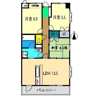 パル・グランディ(3LDK/3階)の間取り写真