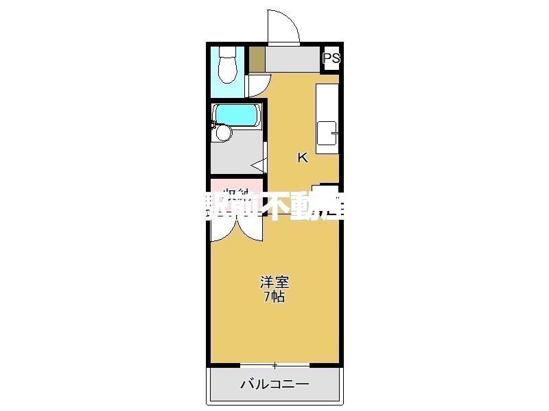 パシフィック佐賀VI(1K/5階)の間取り写真