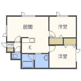 コンフォルトハイム(2LDK/2階)の間取り写真