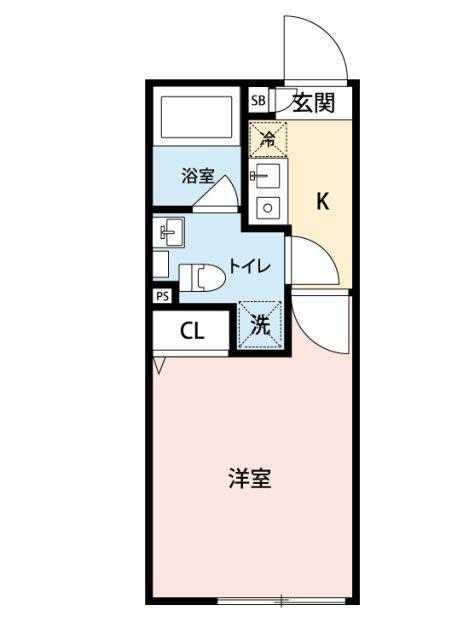 ミライズ平和島レジデンス(1K/4階)の間取り写真