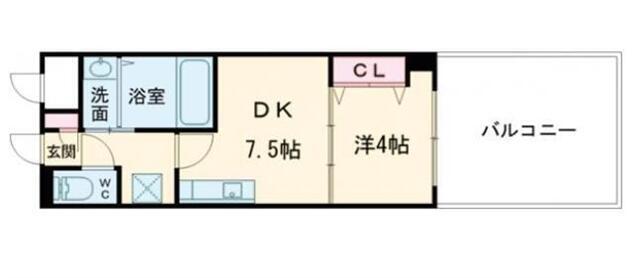 KSスクエア岸和田北町(1DK/5階)の間取り写真
