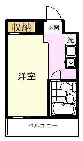 セピアコート国立(ワンルーム/1階)の間取り写真
