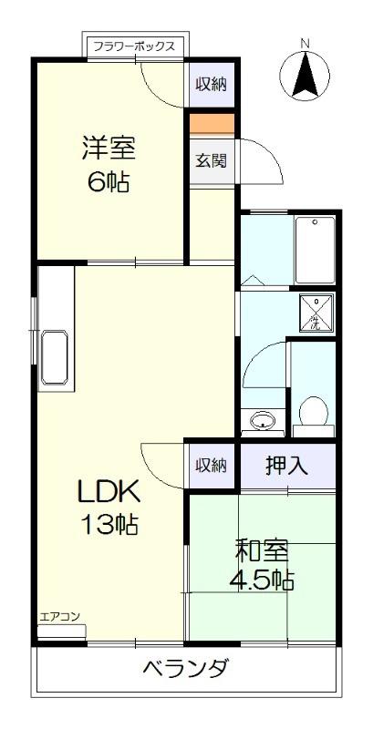 コンフォート今(2LDK/2階)の間取り写真