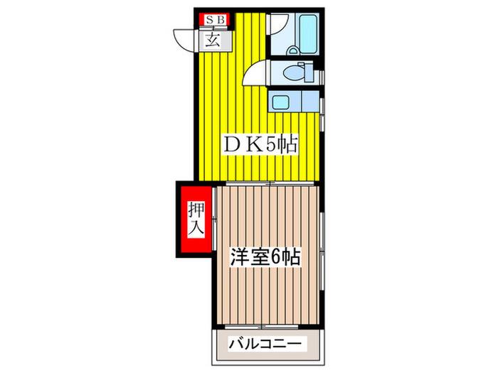 コーポラス齋藤(1DK/2階)の間取り写真