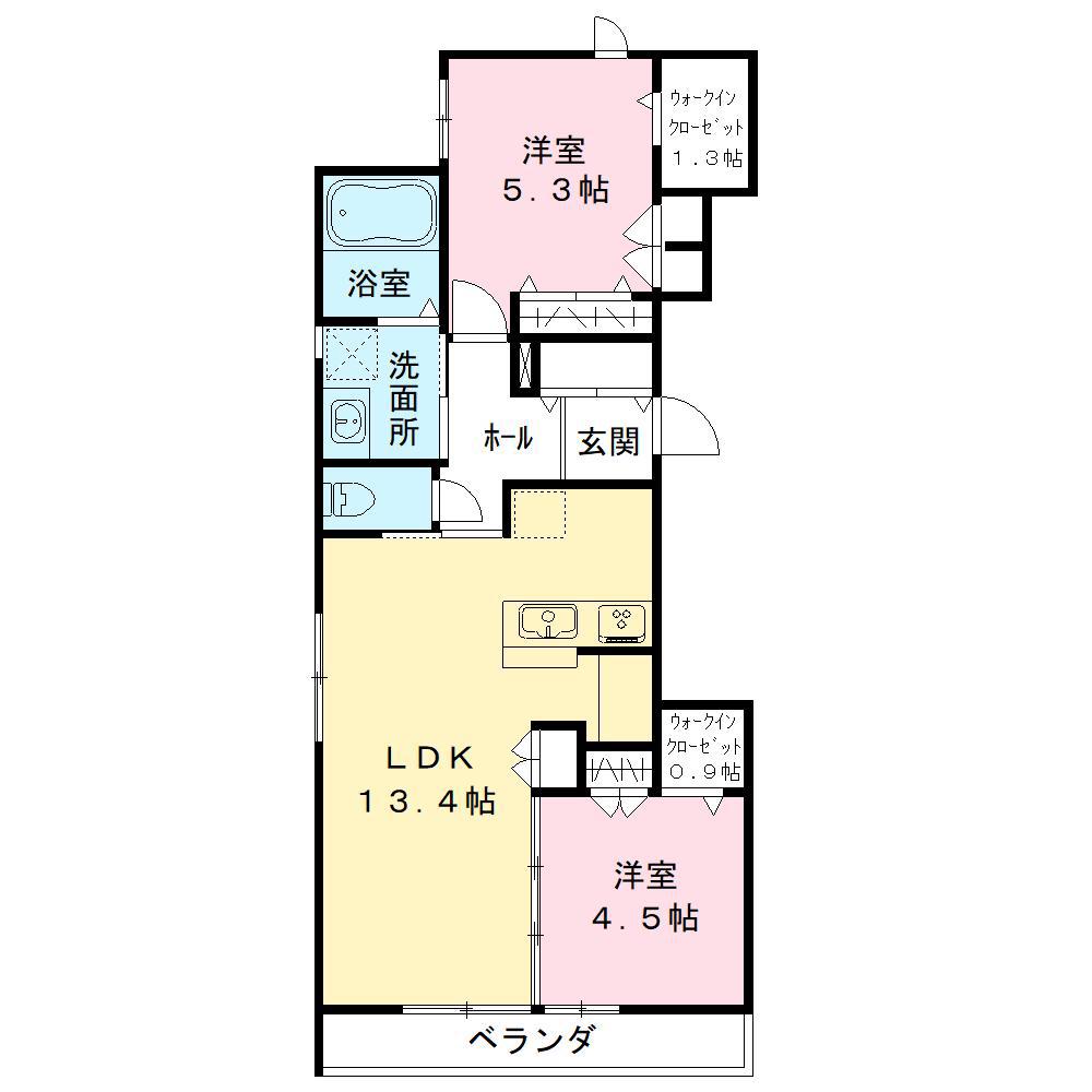 MAISON VERBENA(2LDK/3階)の間取り写真