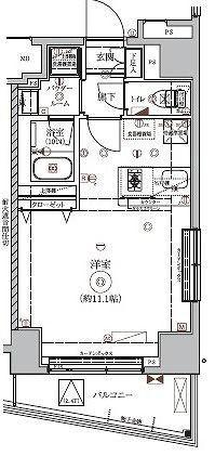 RELUXIA東向島II(ワンルーム/5階)の間取り写真