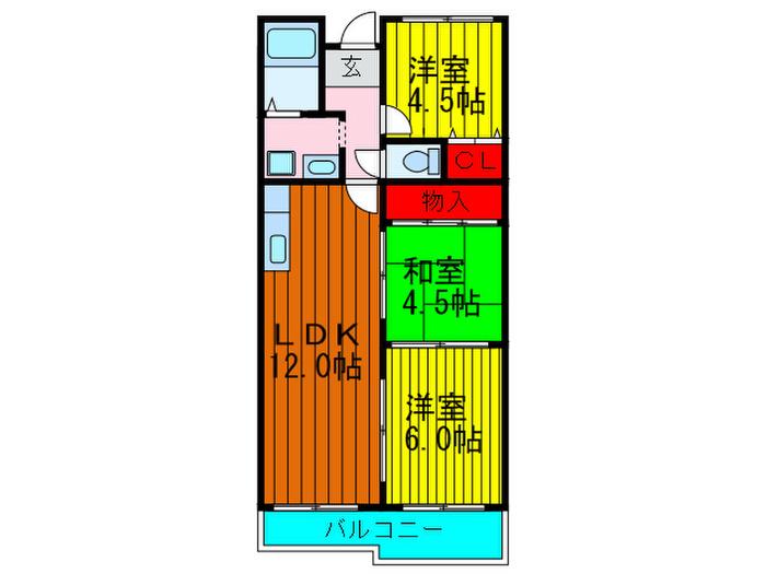RIVAGEI(3LDK/8階)の間取り写真
