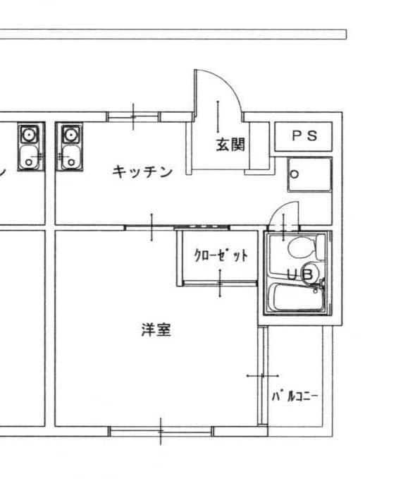 ユーハイツ(1K/1階)の間取り写真
