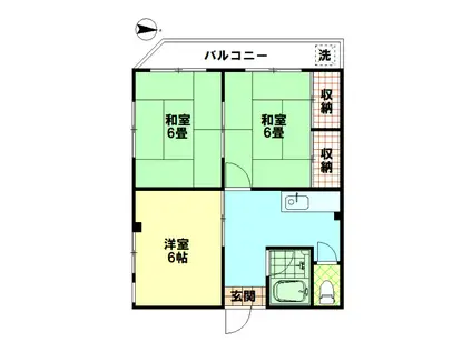 コーポ中嶋(3K/2階)の間取り写真