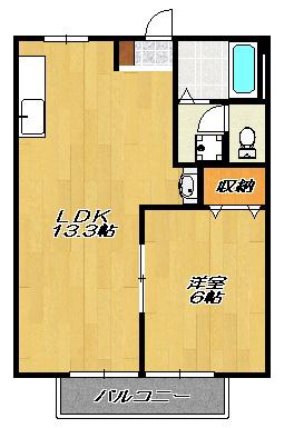 グリーンハイツカワムラ(1LDK/1階)の間取り写真