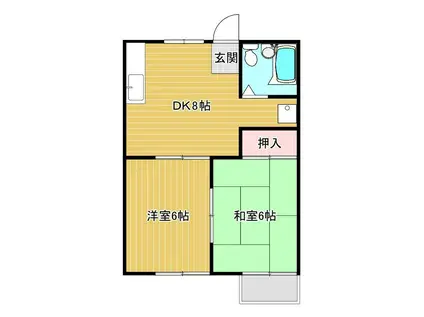 セレーネハイム第28(2DK/2階)の間取り写真