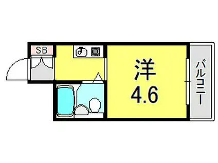 ライフピアモア六甲(1K/1階)の間取り写真