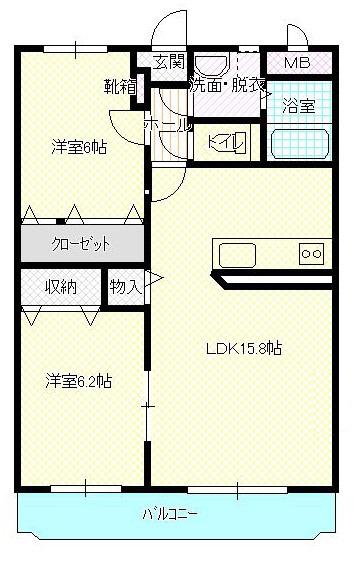 FIELDII(2LDK/2階)の間取り写真