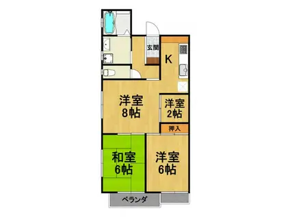 柴ハイツ(2SLDK/2階)の間取り写真