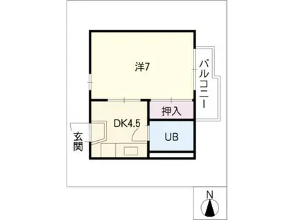 OBAZUKA5 YOU YOUC棟(1DK/1階)の間取り写真