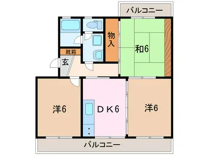 プロスパー沢田(3DK/4階)の間取り写真
