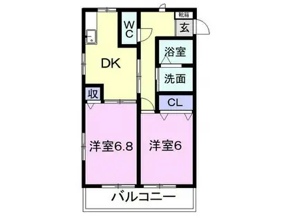 サンシャイン小泉(2DK/1階)の間取り写真