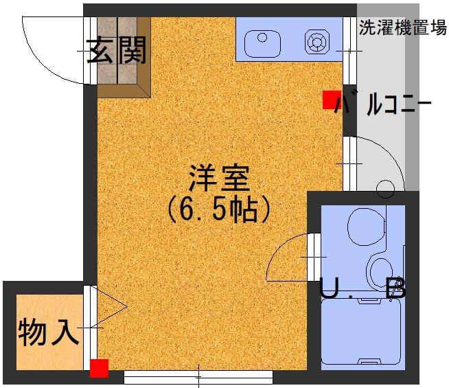 泉尾ハイム(ワンルーム/3階)の間取り写真