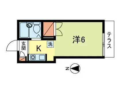 木村ハイツ(1K/1階)の間取り写真