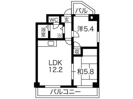 都筑マンション(2LDK/3階)の間取り写真