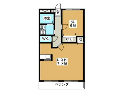 コバビレッジA棟(1LDK/3階)の間取り写真