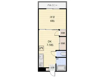 市ヶ尾内野ビル(1DK/3階)の間取り写真