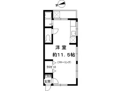 エトワール須磨浦(1K/1階)の間取り写真