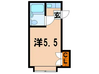 ハイム堀ノ内(ワンルーム/2階)の間取り写真
