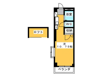 豊田ハイツ A(ワンルーム/1階)の間取り写真